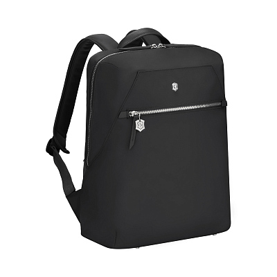 Рюкзак VICTORINOX Victoria Signature Compact Backpack, черный, нейлон/кожа, 30x16x38 см