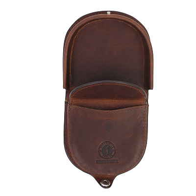 Монетница KLONDIKE Dawson, натуральная кожа в коричневом цвете, 8,5 х 2 х 7,5 см