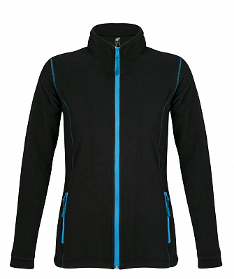 Куртка женская Nova Women 200, черная с ярко-голубым (Голубой)
