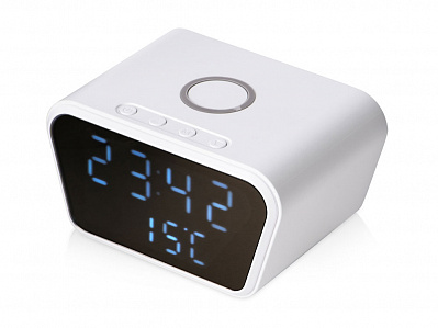 Настольные часы с функцией беспроводной зарядки Wake, 10 Вт (Белый)