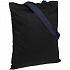 Холщовая сумка BrighTone, черная с темно-синими ручками - Фото 1