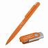 Набор ручка "Jupiter" + флеш-карта "Vostok" 16 Гб в футляре, покрытие soft touch, оранжевый - Фото 1