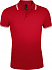 Рубашка поло мужская Pasadena Men 200 с контрастной отделкой, красная с белым - Фото 1