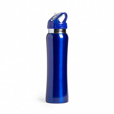 Бутылка для воды SMALY с трубочкой, нержавеющая сталь (Синий)