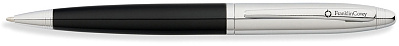 Шариковая ручка FranklinCovey Lexington. Цвет - черный + хром (Серебристый)