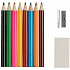 Набор Hobby с цветными карандашами, ластиком и точилкой, белый - Фото 3