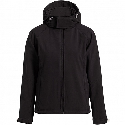 Куртка женская Hooded Softshell черная (Черный)