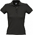 Рубашка поло женская People 210, черная - Фото 1