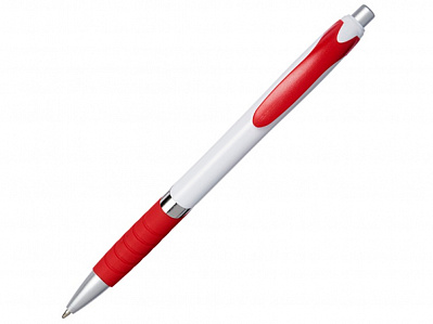 Ручка пластиковая шариковая Turbo (Белый/красный/серебристый)