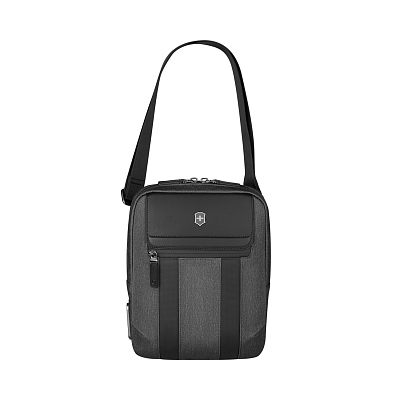 Сумка через плечо VICTORINOX Architecture Urban2 Crossbody Bag,серый, полиэстер/кожа, 9x22x28 см, 6 л