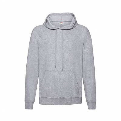 толстовка, худи, hoodieТолстовка без начеса LIGHTWEIGHT HOODED SWEAT 240 (Серый меланж)