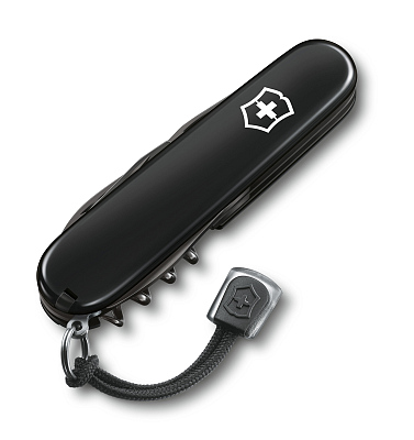 Нож перочинный VICTORINOX Spartan Onyx Black, 91 мм, 12 функций, чёрный, со шнурком в комплекте