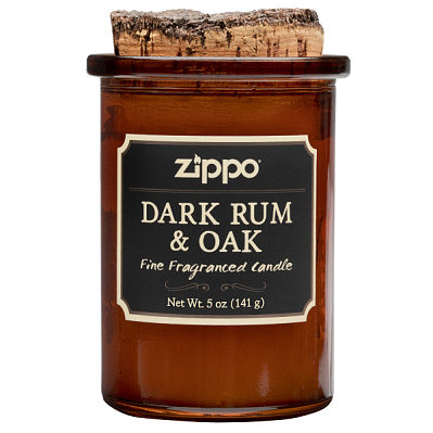 Ароматизированная свеча ZIPPO Dark Rum & Oak воск/хлопок/кора древесины/стекло 70x100 мм