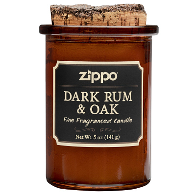 Ароматизированная свеча ZIPPO Dark Rum & Oak, воск/хлопок/кора древесины/стекло, 70x100 мм