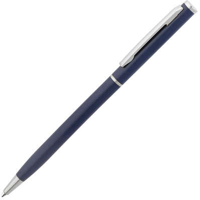 Ручка шариковая Hotel Chrome, ver.2, матовая синяя (Синий)
