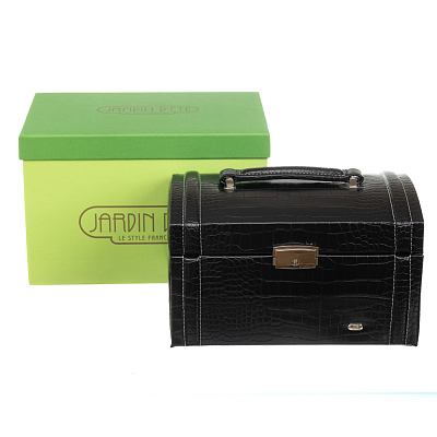 Шкатулка для украшений Jardin D'Ete, цвет черный,  "рептилия", 24,5 х 17 х 14,5 см