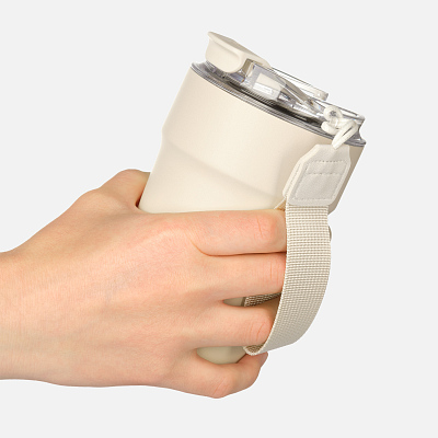 Термокружка вакуумная Монако (Monaco), бежевый