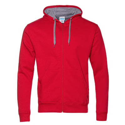 Толстовка мужская STAN с капюшоном на молнии футер с начёсом 280, 17 (Красный)