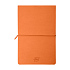 Бизнес-блокнот "Combi", 130*210 мм, бело-оранжевый, кремовый форзац, гибкая обложка, в клетку/нелин - Фото 3