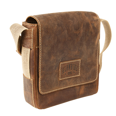 Сумка-планшет KLONDIKE Native, натуральная кожа в коричневом цвете, 23 х 7 х 24 см