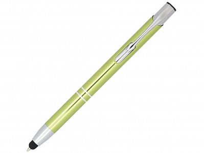 Ручка-стилус металлическая шариковая Moneta с анодированным покрытием (Лайм/серебристый)