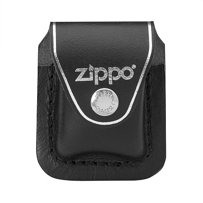 Чехол Zippo для зажигалки из натуральной кожи с клипом , 57х30x75 мм (Черный)