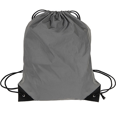 Рюкзак мешок с укреплёнными уголками Reflect, светоотражающий серый, 35*41 см, 100%  полиэстер  (Серый)