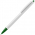 Ручка шариковая Tick, белая с зеленым - Фото 1