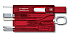Швейцарская карточка VICTORINOX SwissCard Classic, 10 функций, полупрозрачная красная - Фото 1