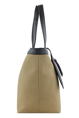 Сумка-тоут женская маленькая BUGATTI Elena, песочная, канвас, полиуретан, 33 x 15,5 x 24 см