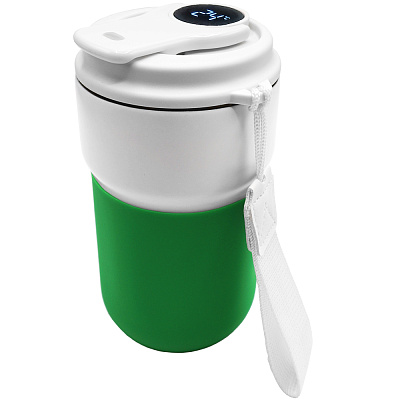 Термокружка вакуумная герметичная с дисплеем Clive To Go, белый/зелёный (Белый/зеленый) Термокружка вакуумная герметичная с дисплеем Clive To Go, белый/зелёный (Белый/зеленый)