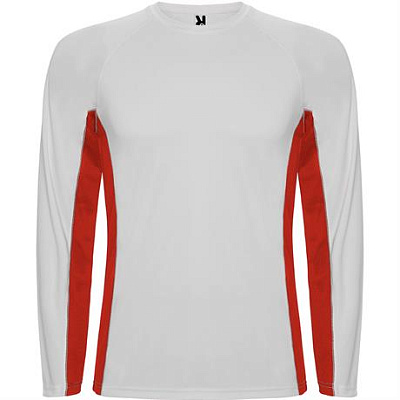 Спортивная футболка SHANGHAI L/S мужская, БЕЛЫЙ/КРАСНЫЙ L (Белый/красный)