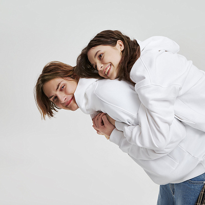 Худи оверсайз унисекс Фьюжн (Fusion), белый, размер XS/S