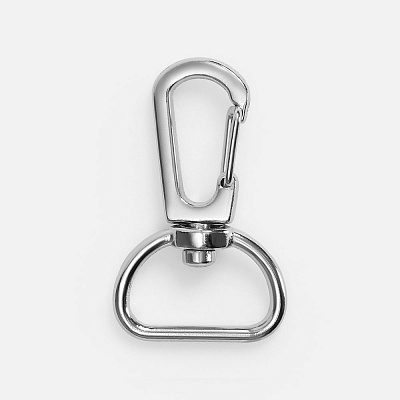 Застежка-карабин Snap hook, M, серебристая (хром) (Серебристый)