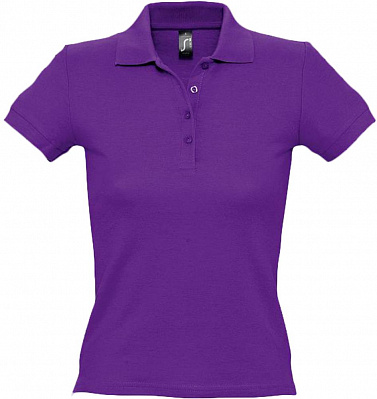 Рубашка поло женская People 210, темно-фиолетовая (Фиолетовый)