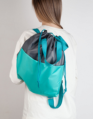 Сумка-рюкзак "Carry", серый с бирюзовым, серый с бирюзовым