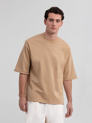 Футболка оверсайз унисекс Kosmos 2.0, бежевая