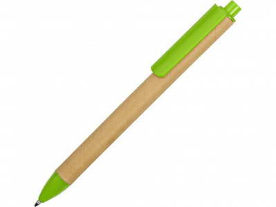 Ручка картонная шариковая Эко 2.0 (Бежевый/зеленое яблоко)