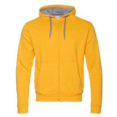 Толстовка мужская STAN с капюшоном на молнии футер с начёсом 280, 17 (Жёлтый)