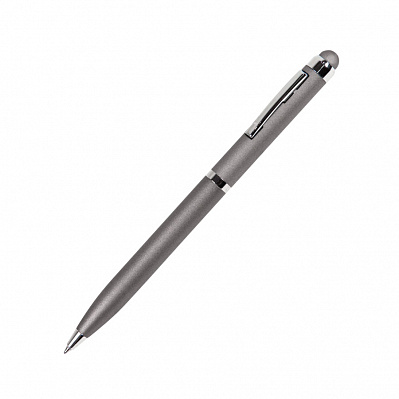 Ручка шариковая со стилусом CLICKER TOUCH (Серый, серебристый)