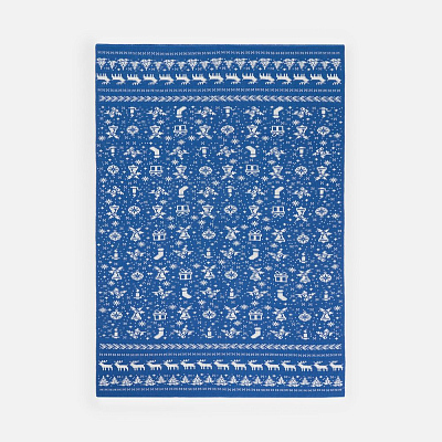 Плед Holidale, синий с молочным