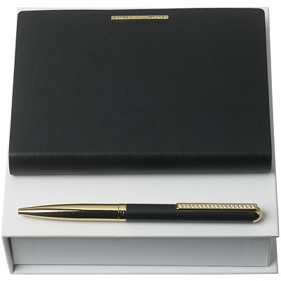 Набор Barrette Noir: блокнот А6 и ручка  (Черный)