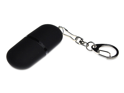 USB 2.0- флешка Goutte Soft-touch на 64 Гб каплевидной формы (Чёрный)