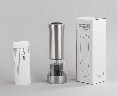 Электрическая мельница "Salt&Pepper" для специй двойная, стальной серый