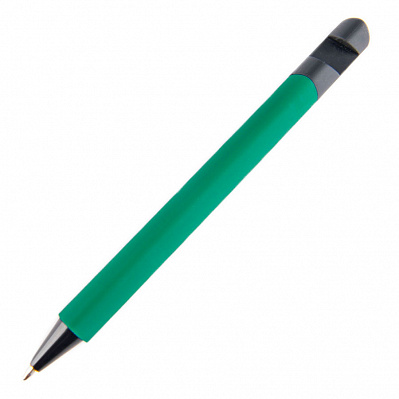 N5 soft,  ручка шариковая, зеленый/черный, пластик,soft-touch, подставка для смартфона (Зеленый, черный)