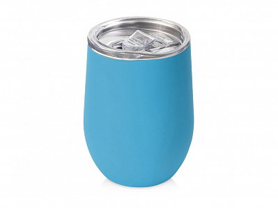 Вакуумная термокружка Sense Gum, непротекаемая крышка, soft-touch (Голубой)