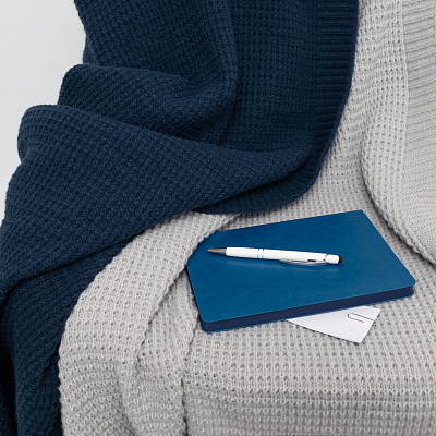 Плед Мальта Софт (Malta Soft) вязаный, 160*90 см, синий