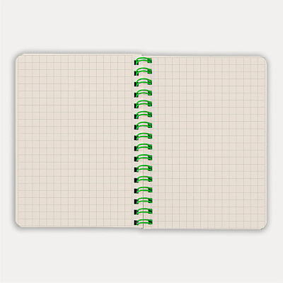 Блокнот на двойной пружине HELIX MINI, 105 х 150  мм, черный с зелёным, блок в клетку