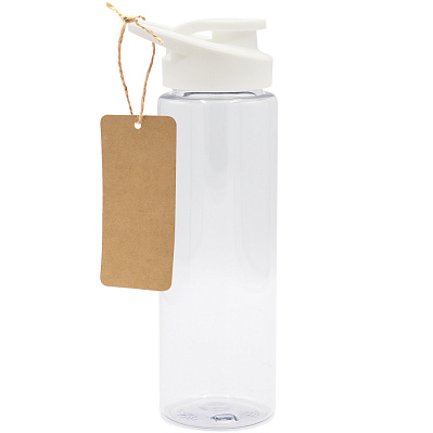 Пластиковая бутылка Ronny To Go с биркой, белая (Белый)