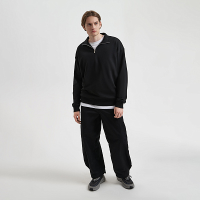 Толстовка на молнии унисекс Флоу (Flow), черная